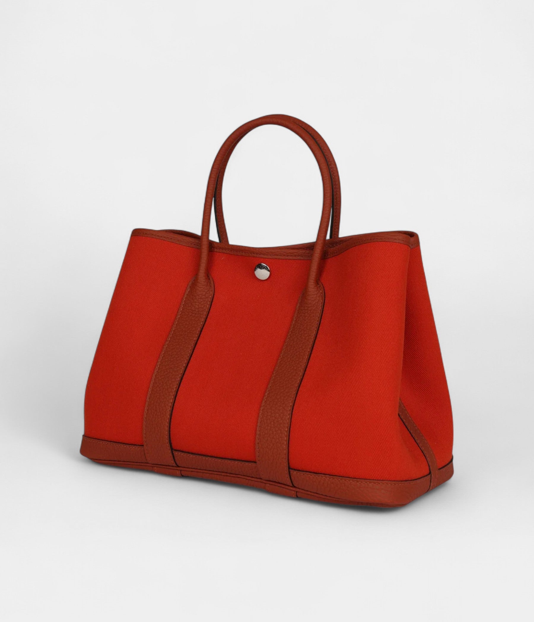 Hermès Garden Party 30 Terre Battue and Cuivre Toile Canvas and Negonda Palladium Hardware