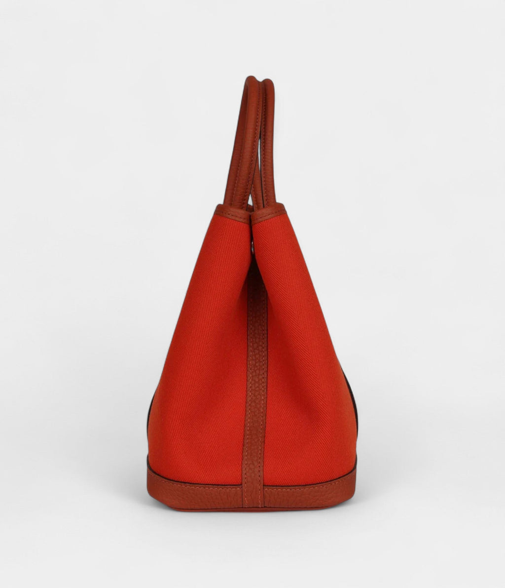Hermès Garden Party 30 Terre Battue and Cuivre Toile Canvas and Negonda Palladium Hardware