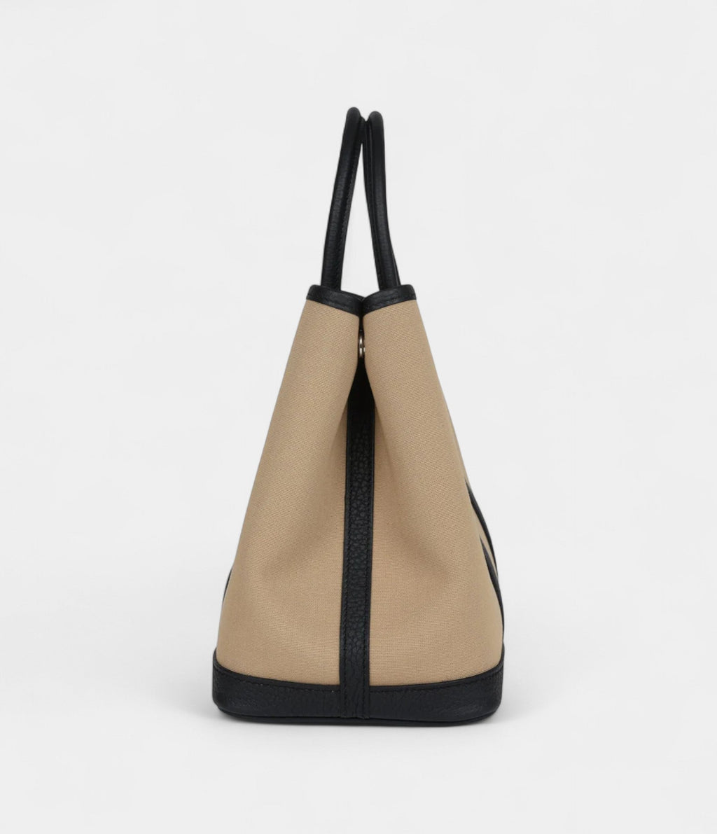 Hermès Garden Party 30 Trench Toile and Black Negonda Palladium Hardware