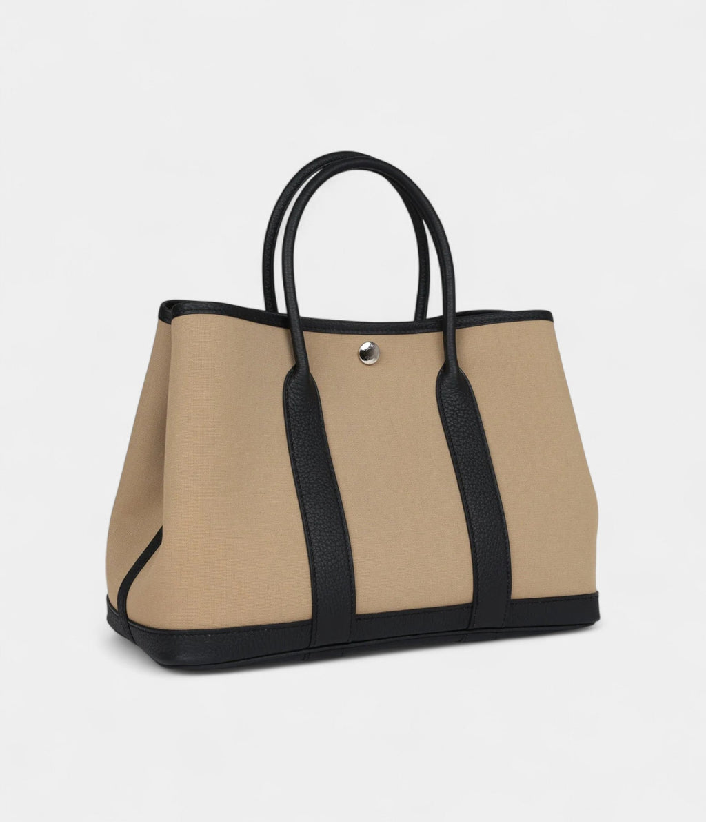 Hermès Garden Party 30 Trench Toile and Black Negonda Palladium Hardware