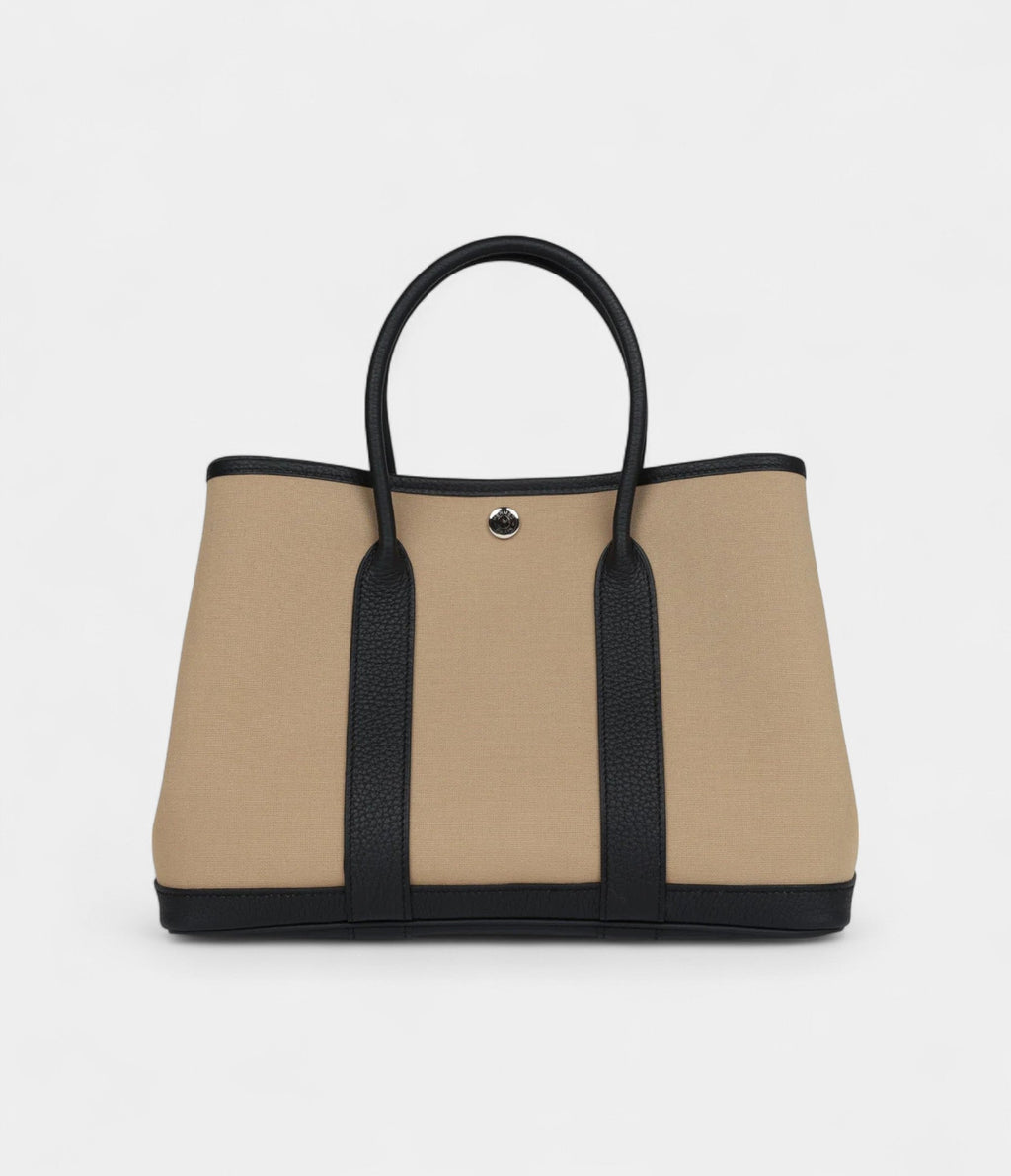 Hermès Garden Party 30 Trench Toile and Black Negonda Palladium Hardware