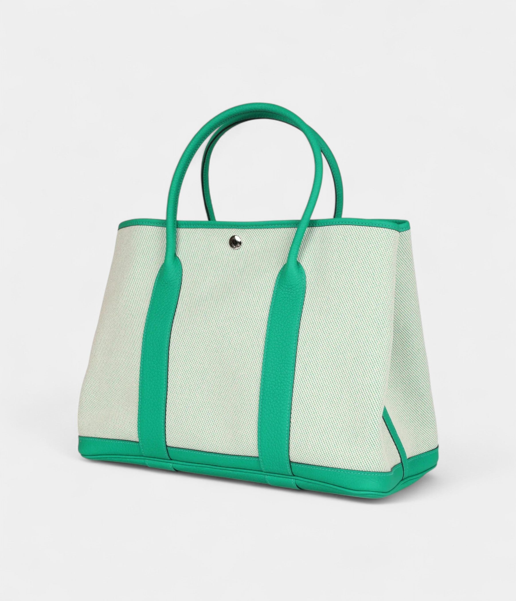 Hermès Garden Party 36 Menthe Toile H and Negonda Palladium Hardware
