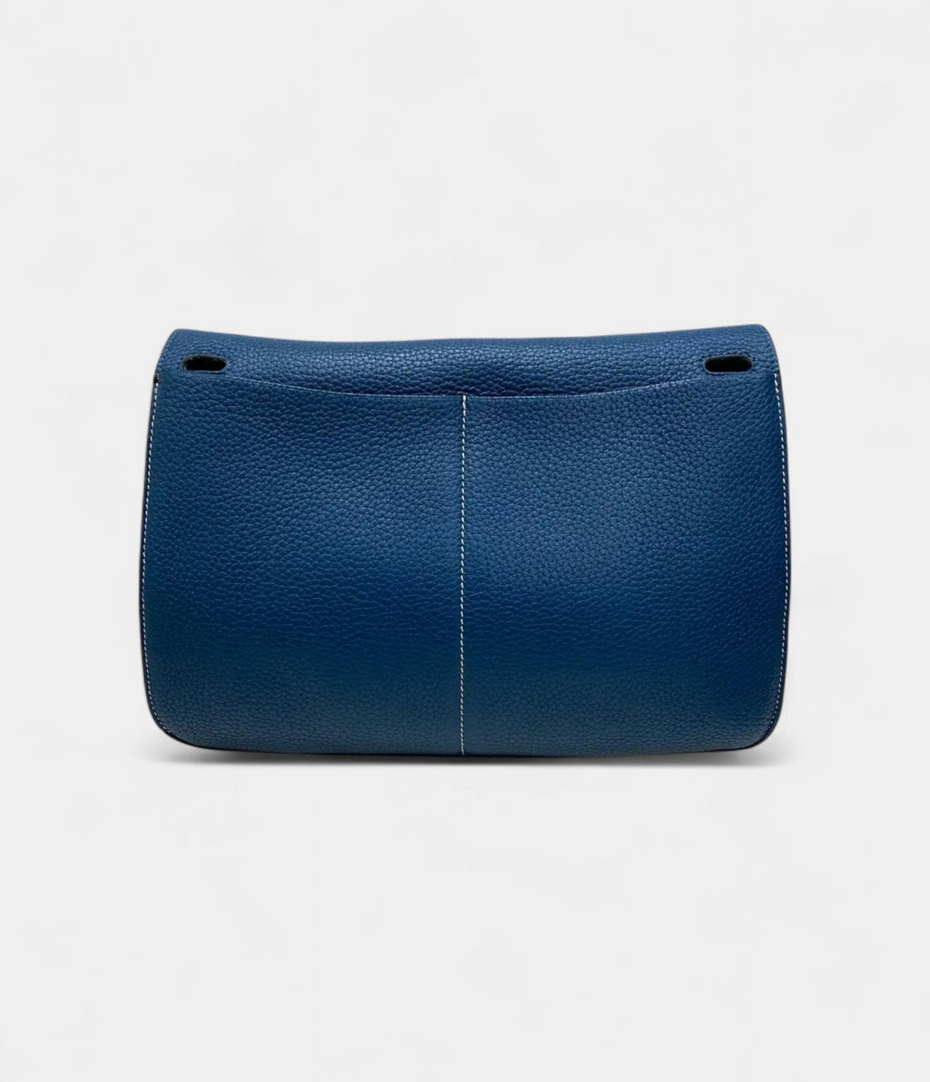 Hermès Halzan Blue Leather Handbag
