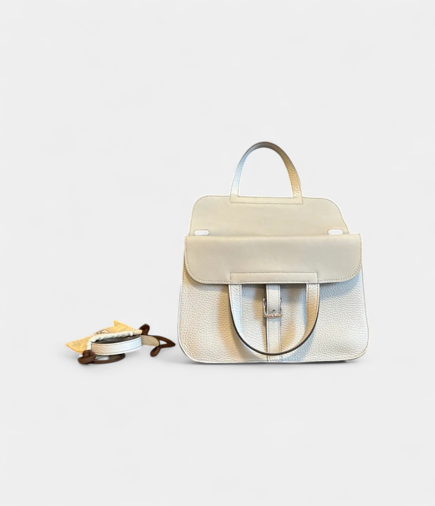 Hermès Halzan Brown Patent Leather Handbag