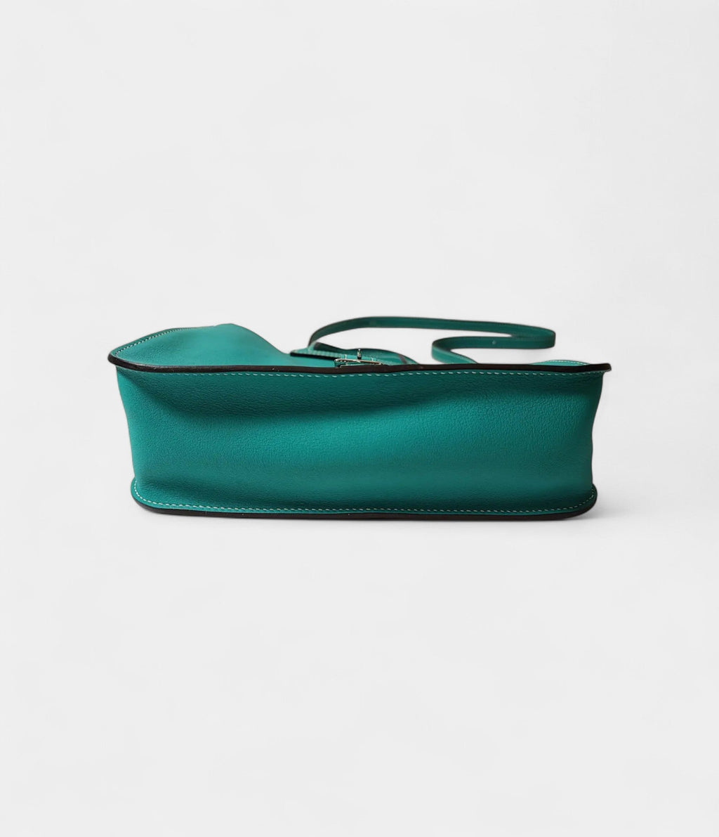 Hermès Halzan Green Leather Handbag