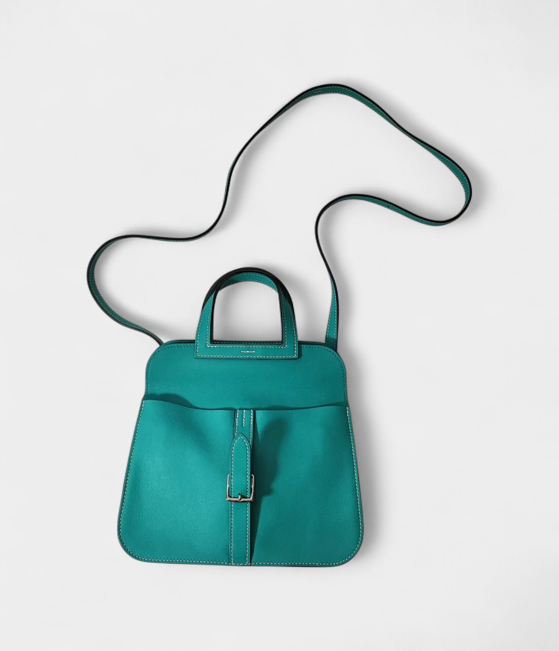 Hermès Halzan Green Leather Handbag