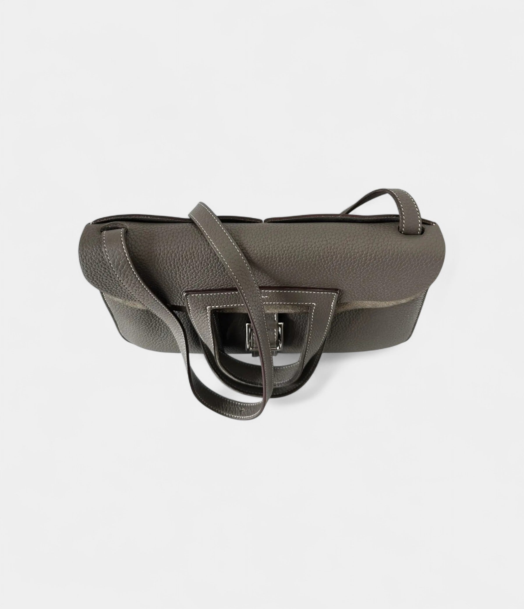 Hermès Halzan Grey Leather Handbag