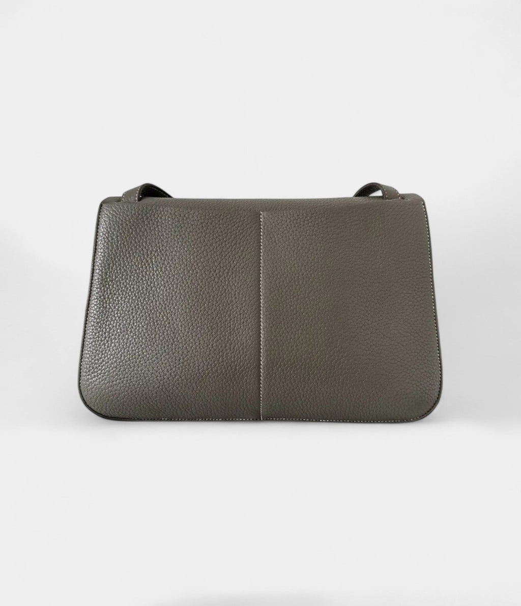 Hermès Halzan Grey Leather Handbag