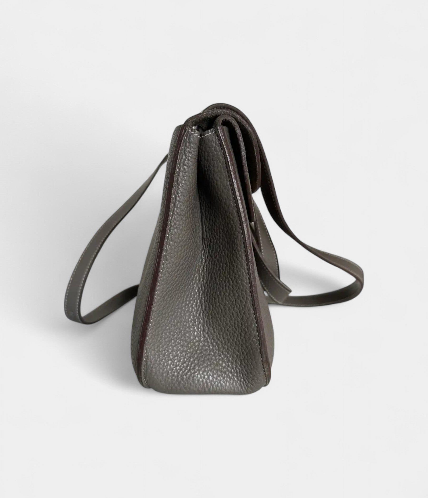 Hermès Halzan Grey Leather Handbag