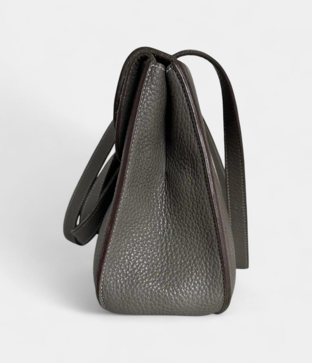 Hermès Halzan Grey Leather Handbag