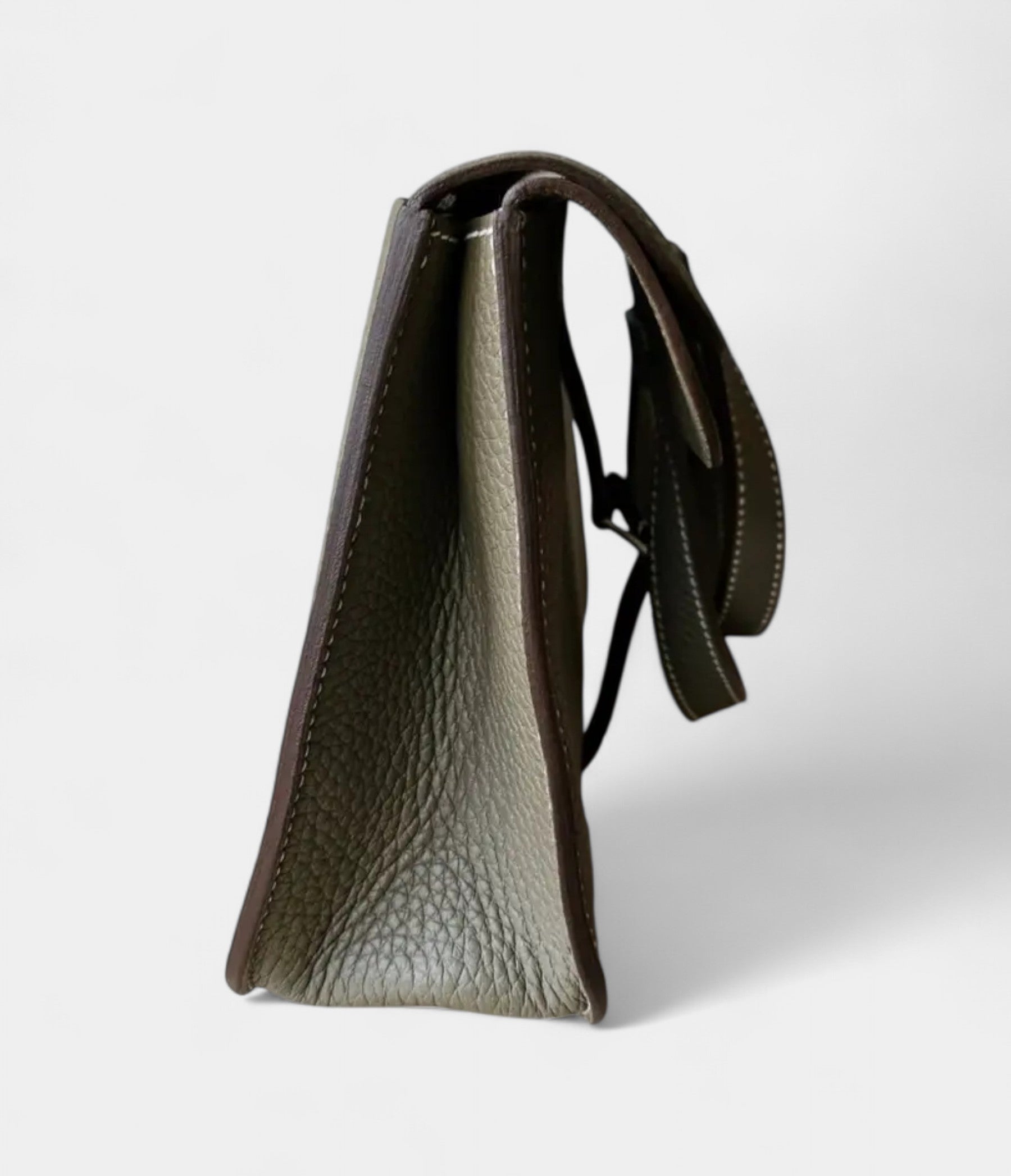 Hermès Halzan Leather Beige Handbag