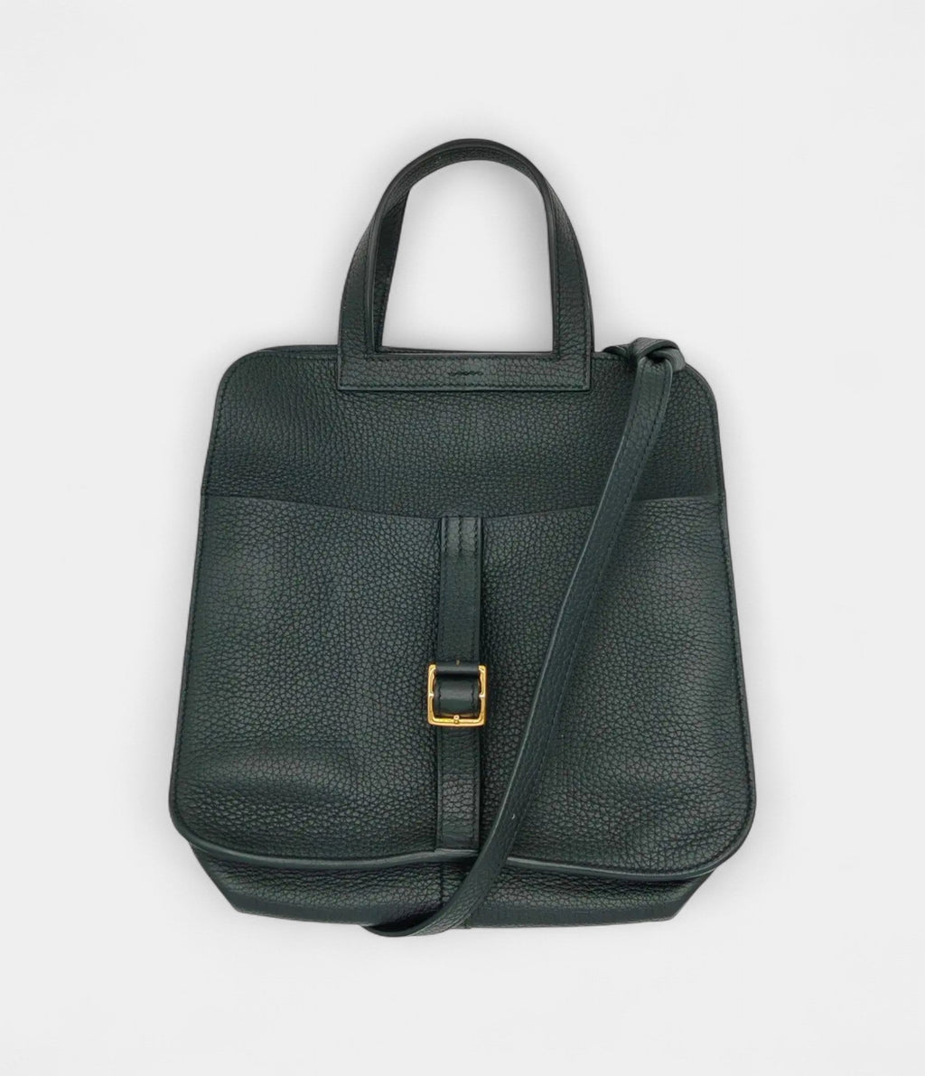 Hermès Halzan Black Leather Handbag