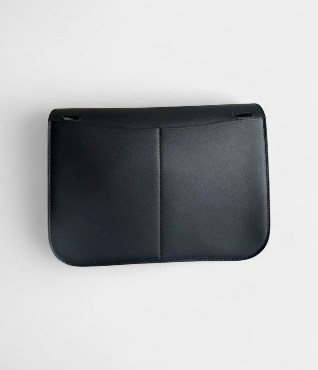 Hermès Halzan Leather Black Handbag