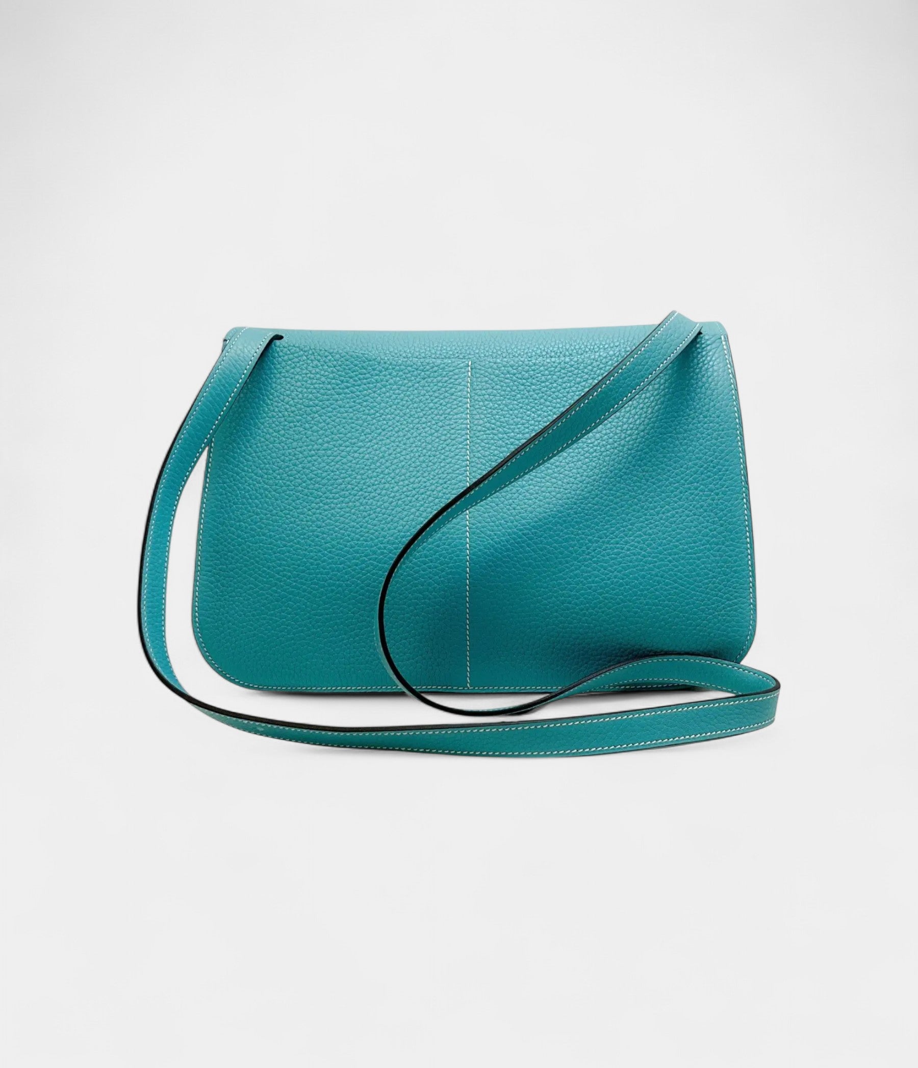 Hermès Halzan Leather Blue Handbag