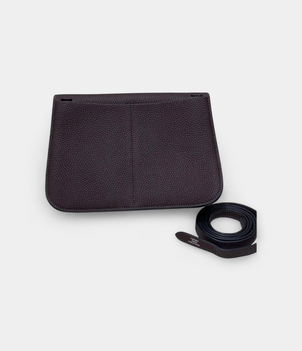 Hermès Halzan Leather Burgundy Handbag