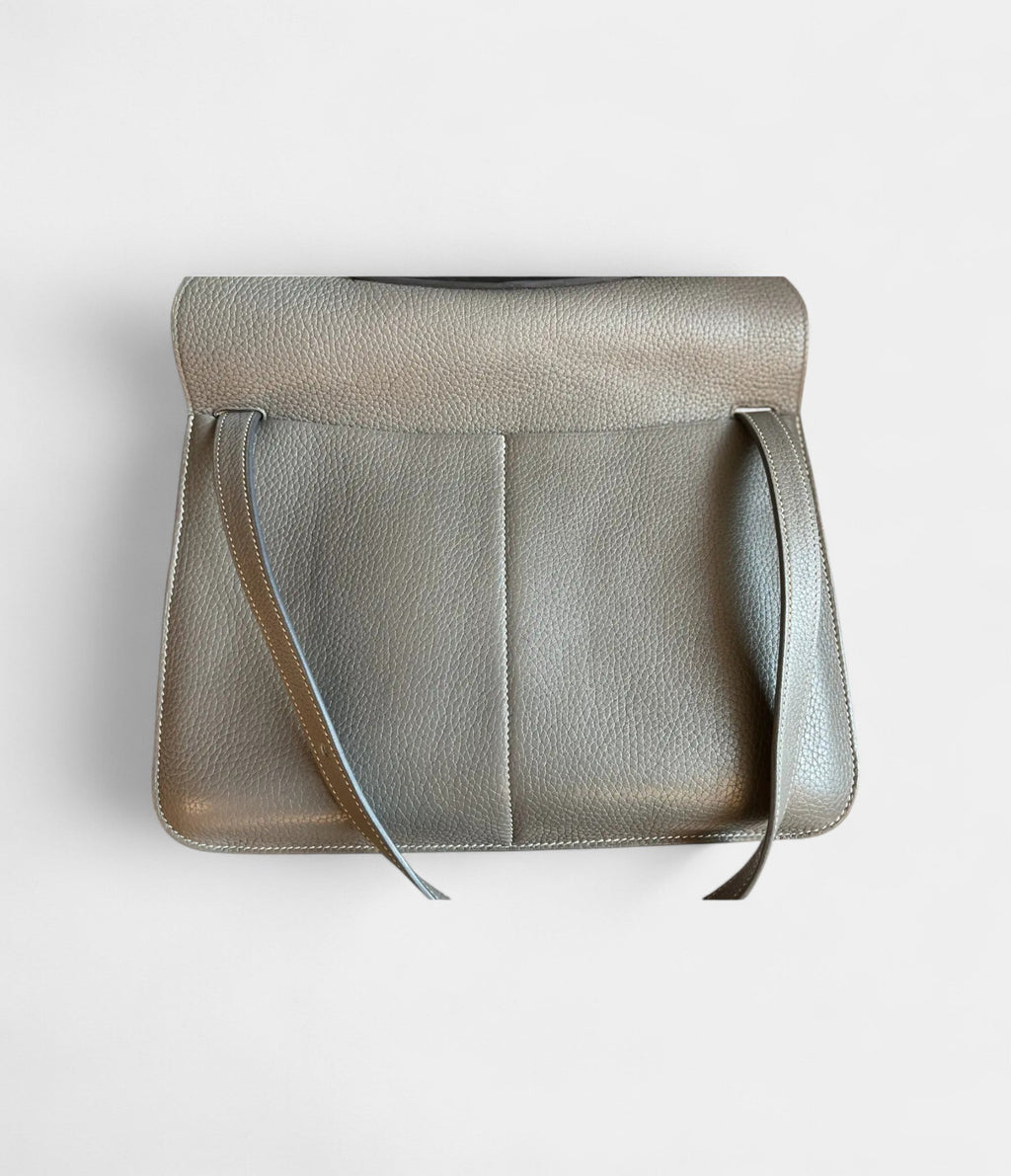 Hermès Halzan Leather Grey Handbag