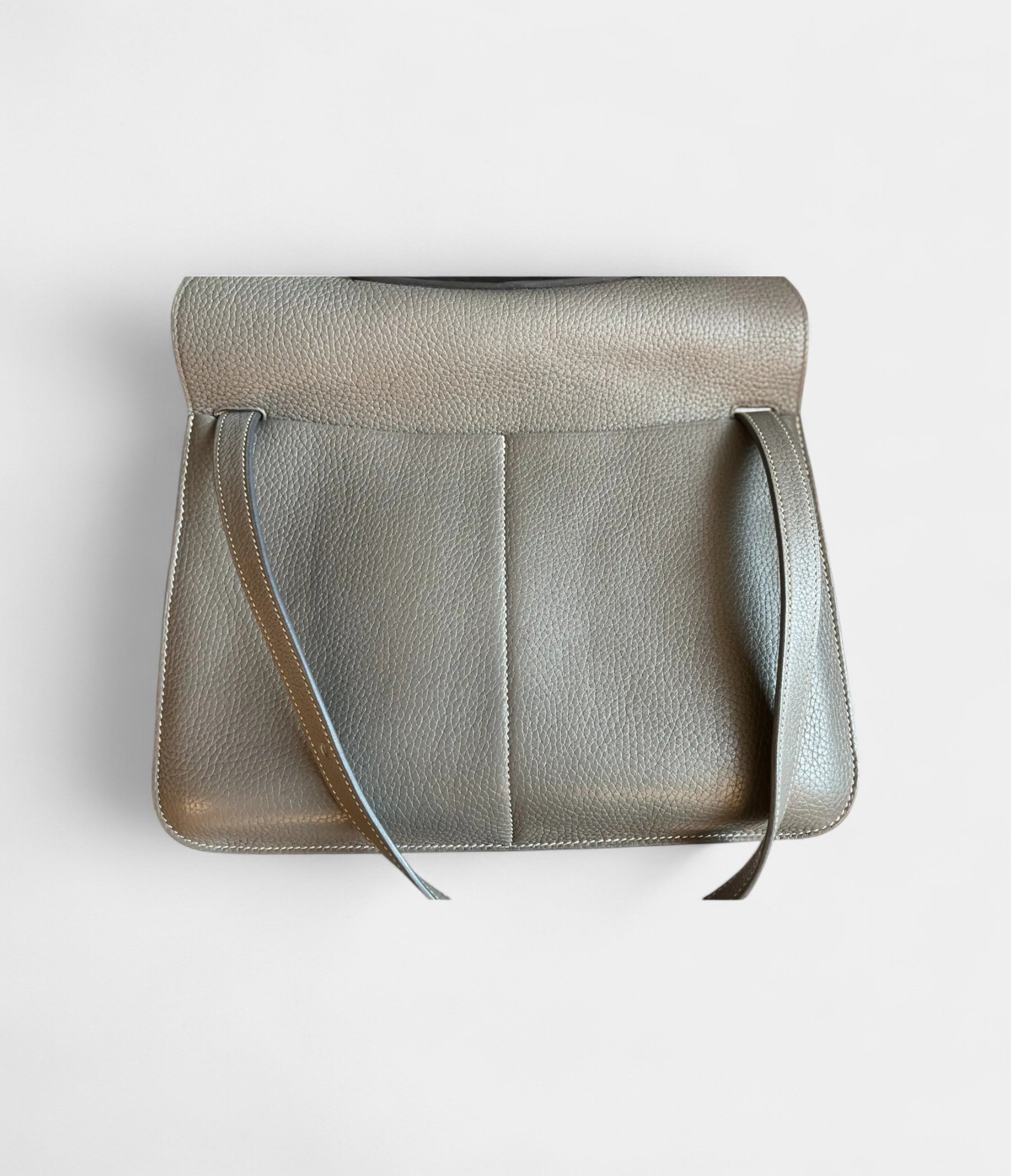 Hermès Halzan Leather Grey Handbag