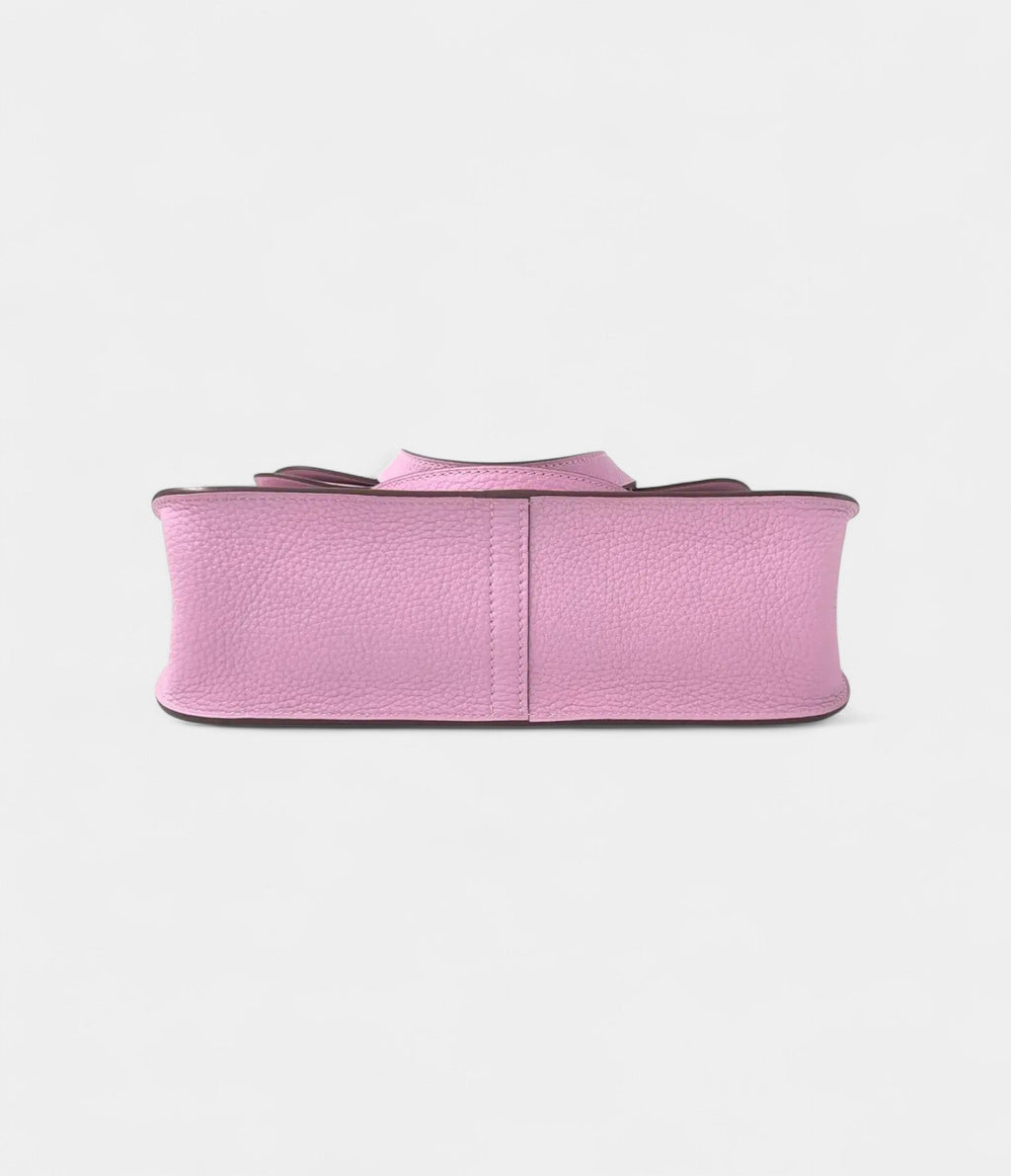Hermès Halzan Leather Handbag Pink