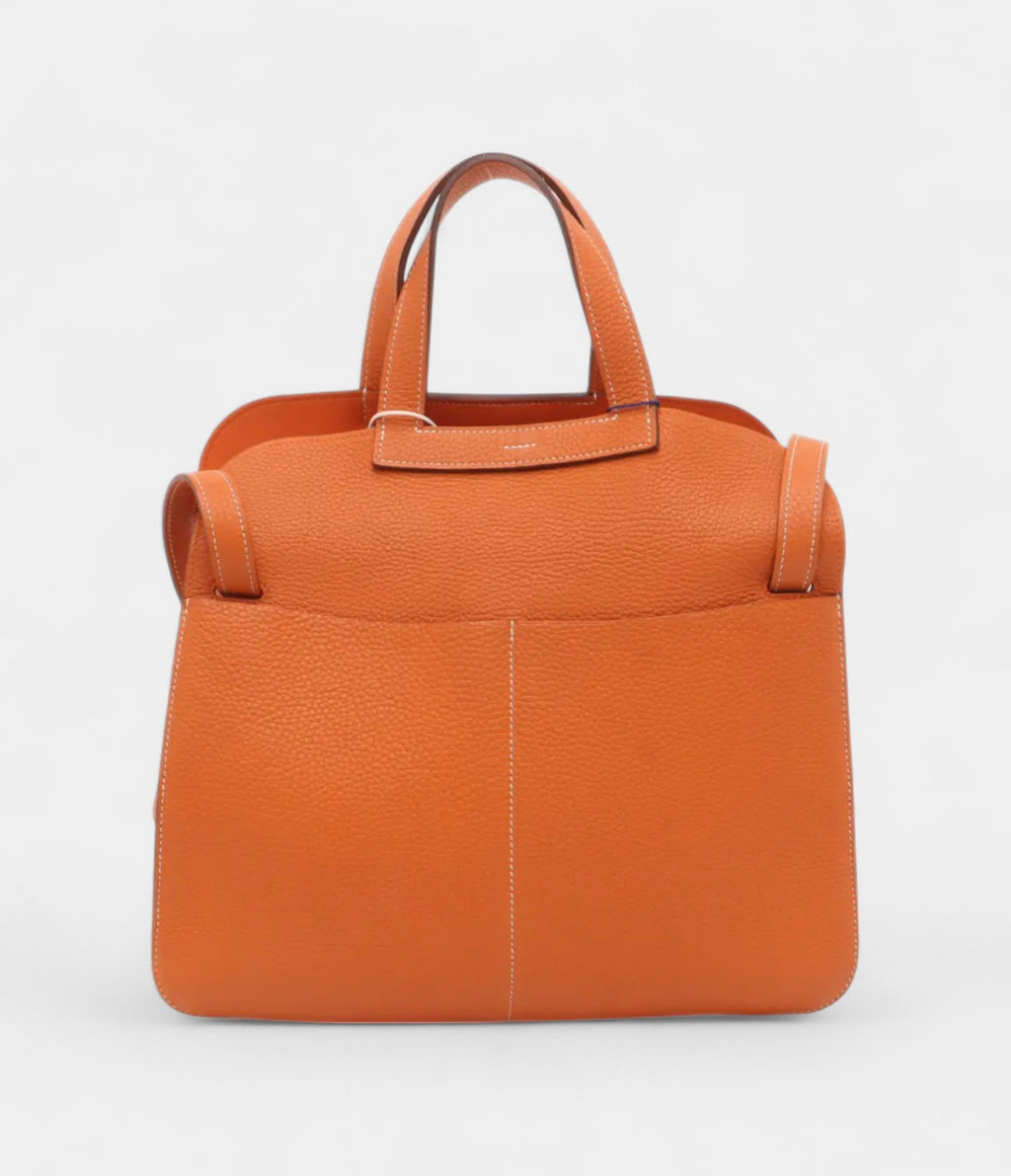 Hermès Halzan Leather Orange Handbag