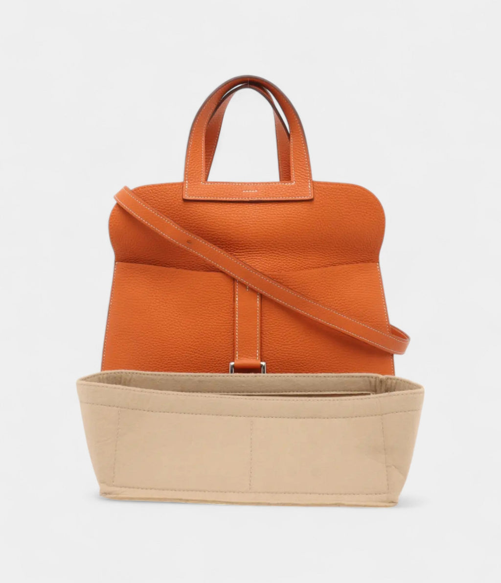 Hermès Halzan Leather Orange Handbag