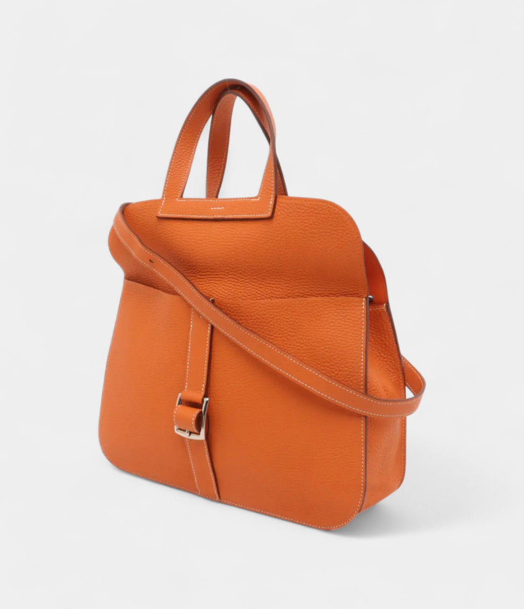 Hermès Halzan Leather Orange Handbag