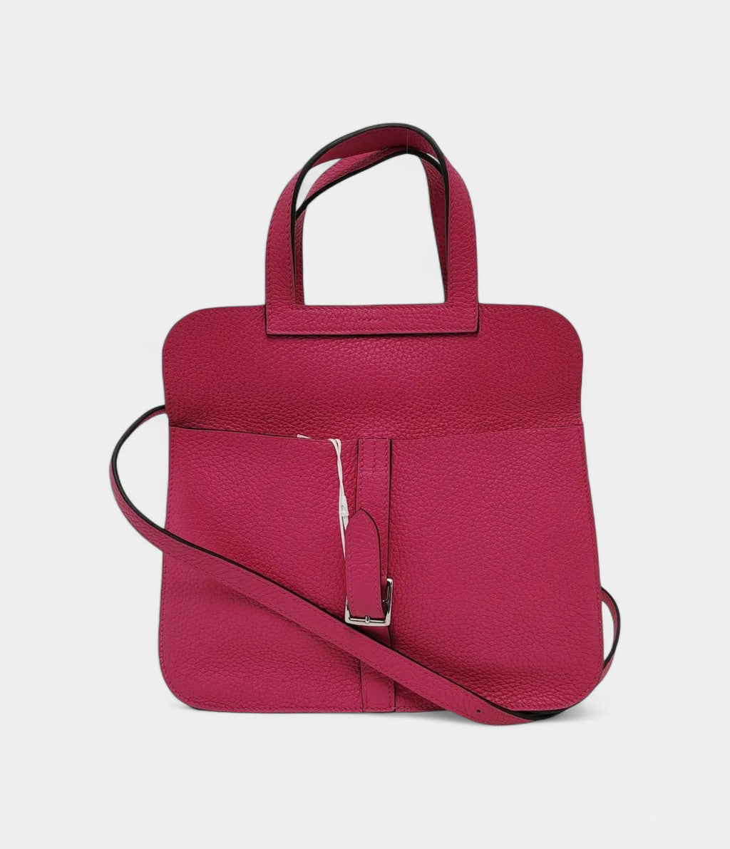 Hermès Halzan Leather Pink Handbag