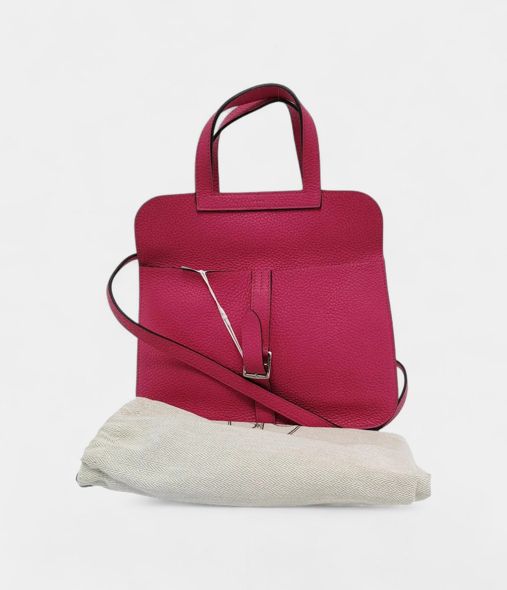 Hermès Halzan Leather Pink Handbag