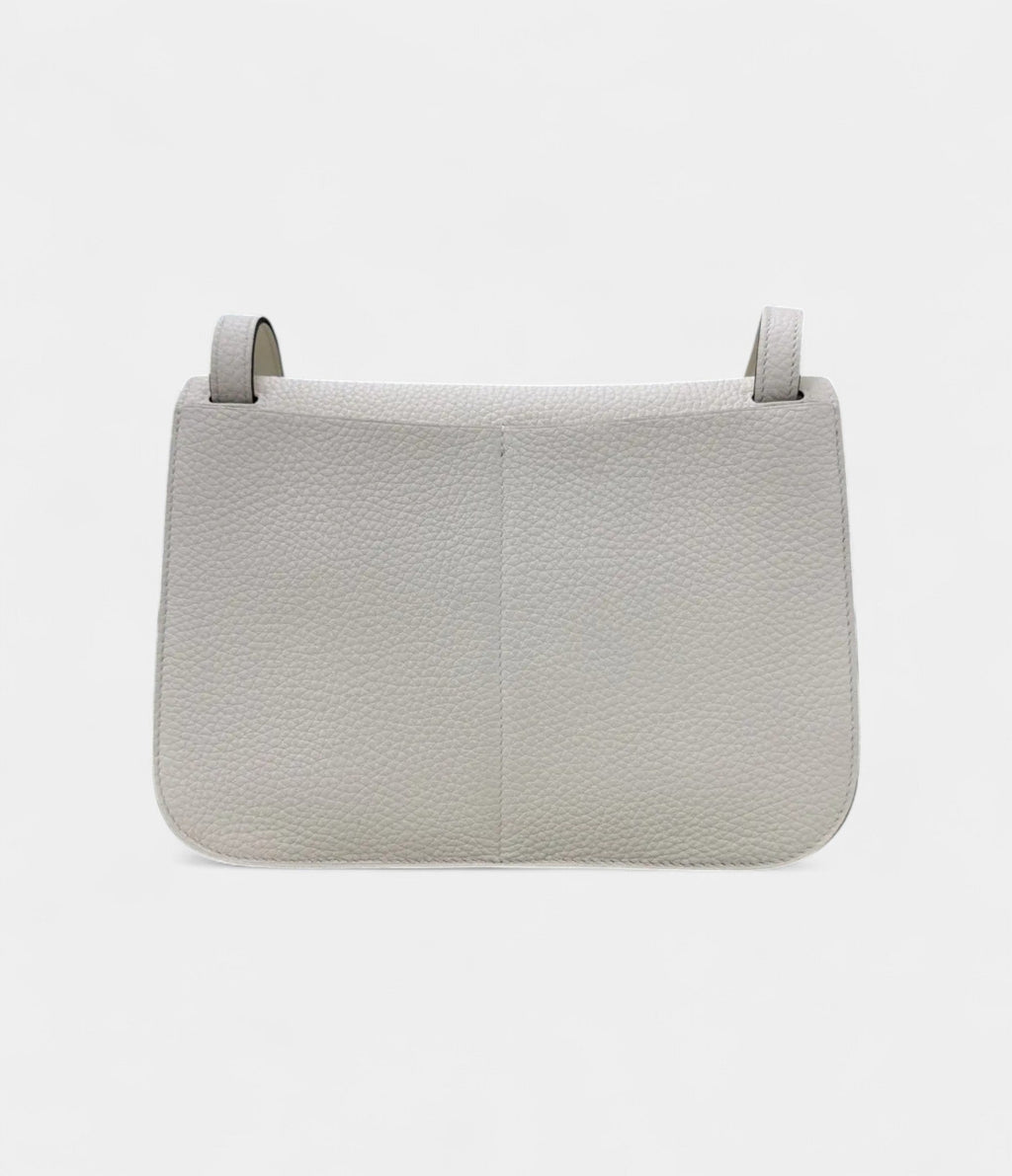Hermès Halzan Leather White Handbag