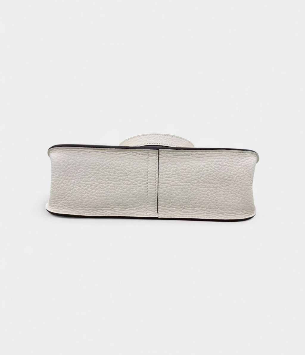 Hermès Halzan Leather White Handbag