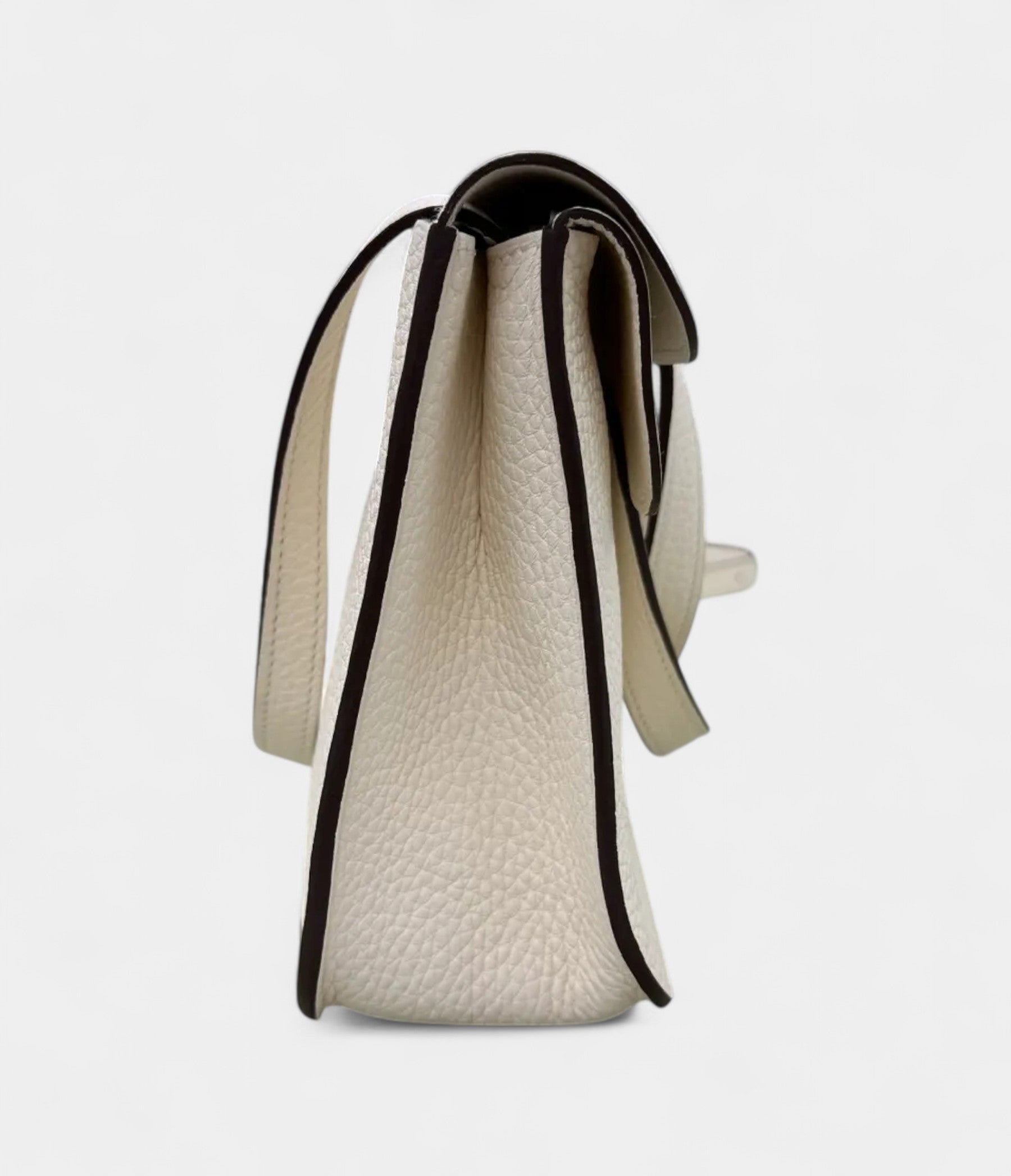 Hermès Halzan Leather White Handbag