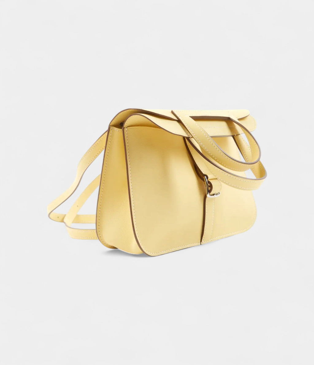 Hermès Halzan Leather Yellow Handbag