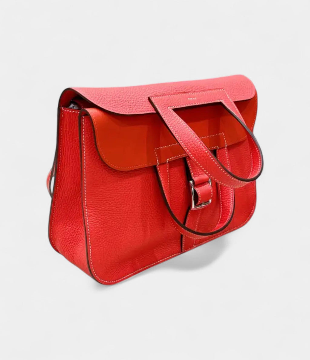 Hermès Halzan Red Leather Handbag