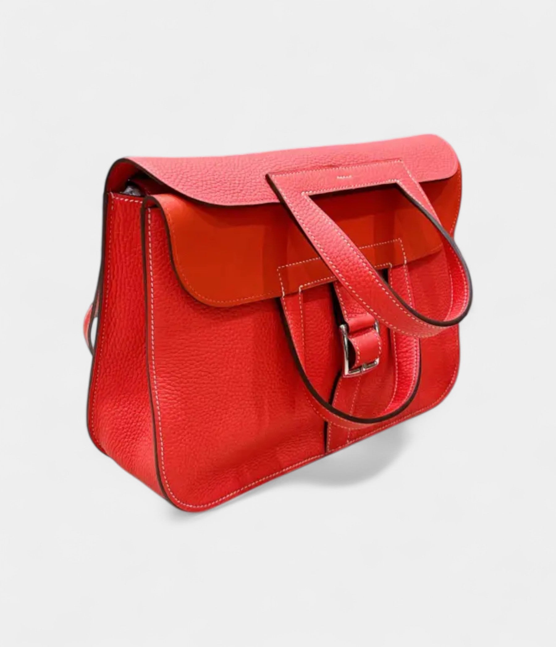 Hermès Halzan Red Leather Handbag