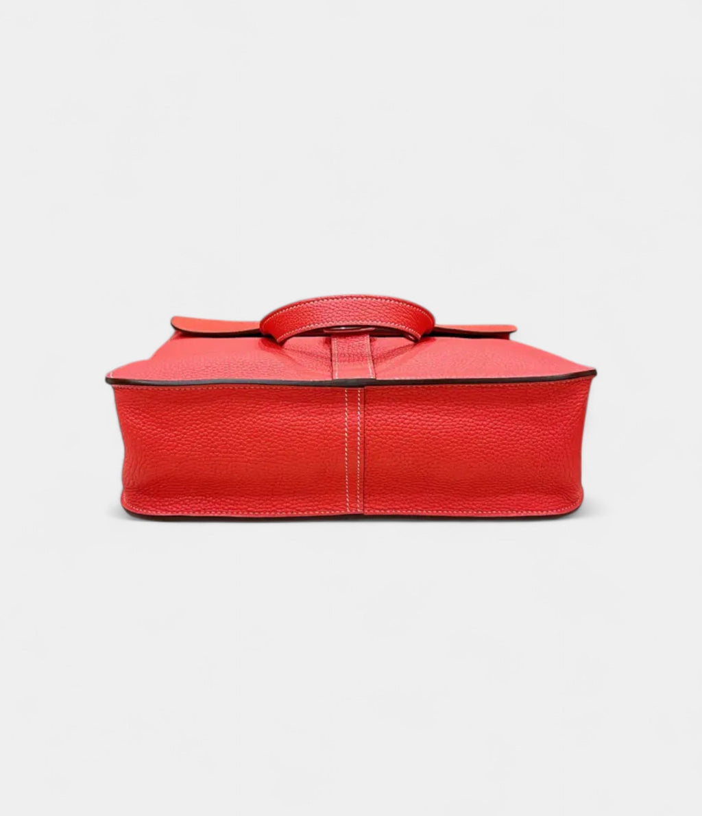 Hermès Halzan Red Leather Handbag