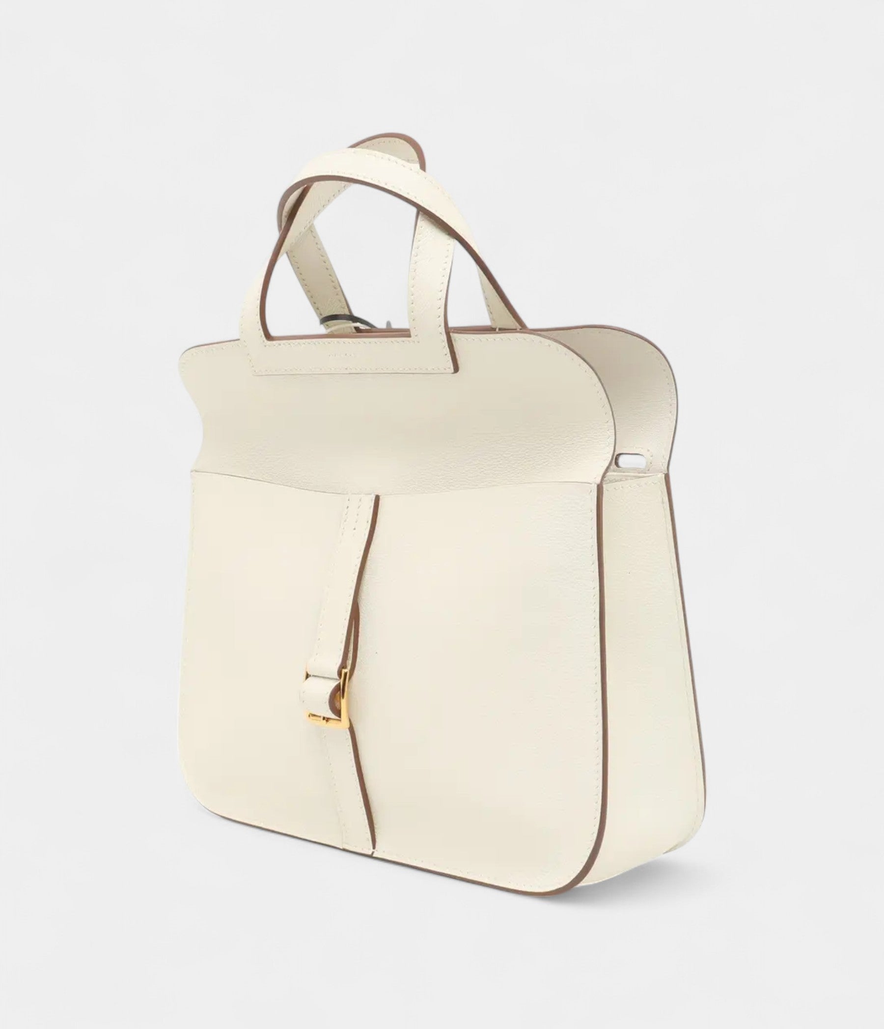 Hermès Halzan White Leather Handbag