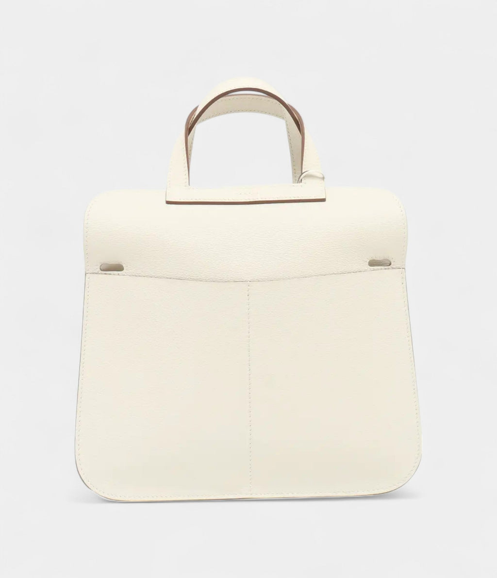 Hermès Halzan White Leather Handbag