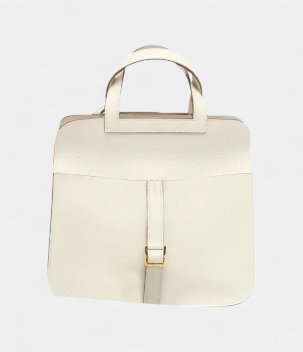 Hermès Halzan White Leather Handbag
