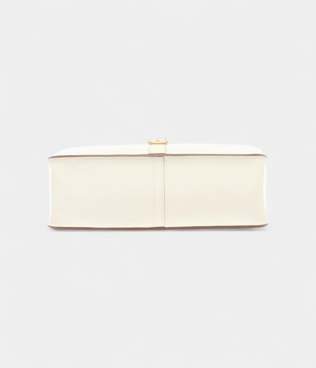 Hermès Halzan White Leather Handbag