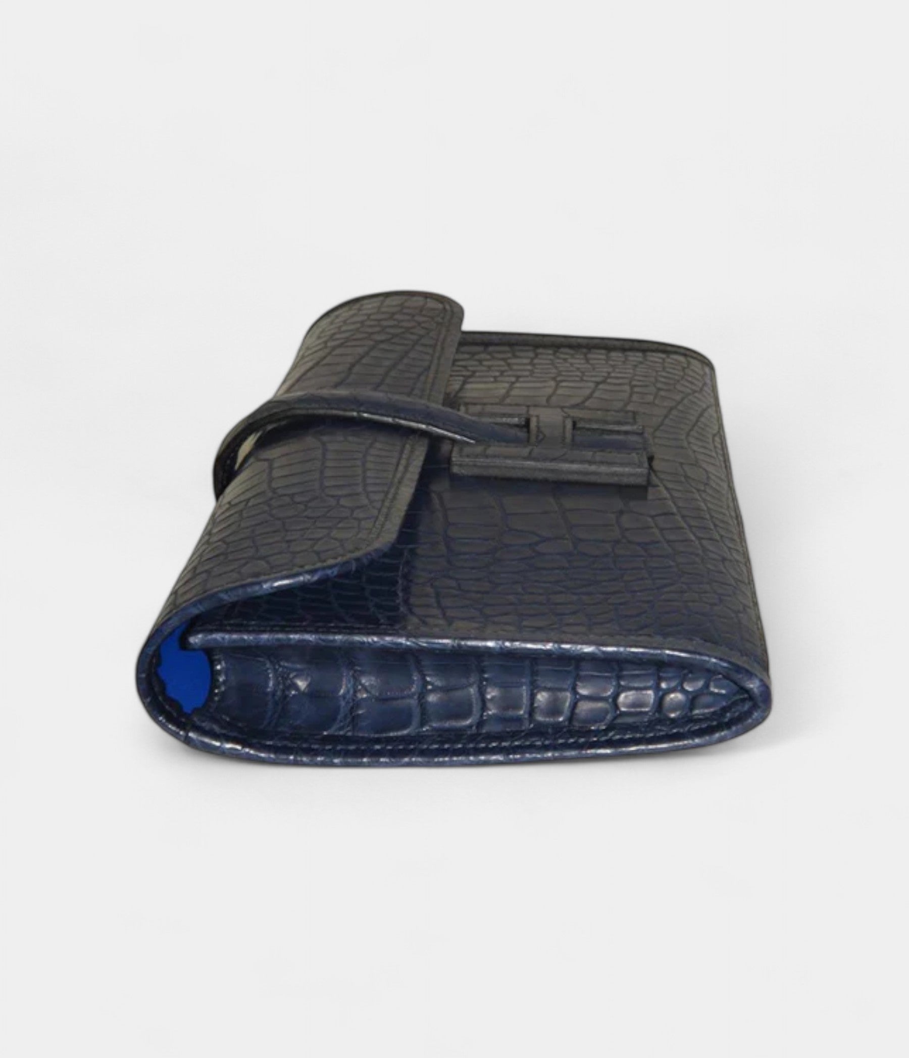 Hermès Jige 29 Clutch Bag Blue Alligator