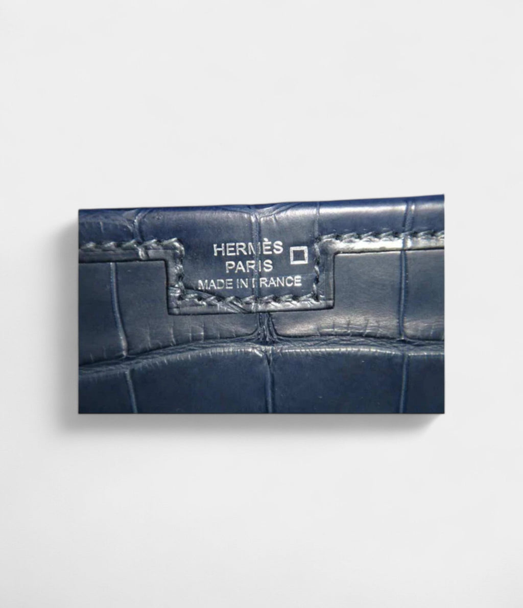 Hermès Jige 29 Clutch Bag Blue Alligator