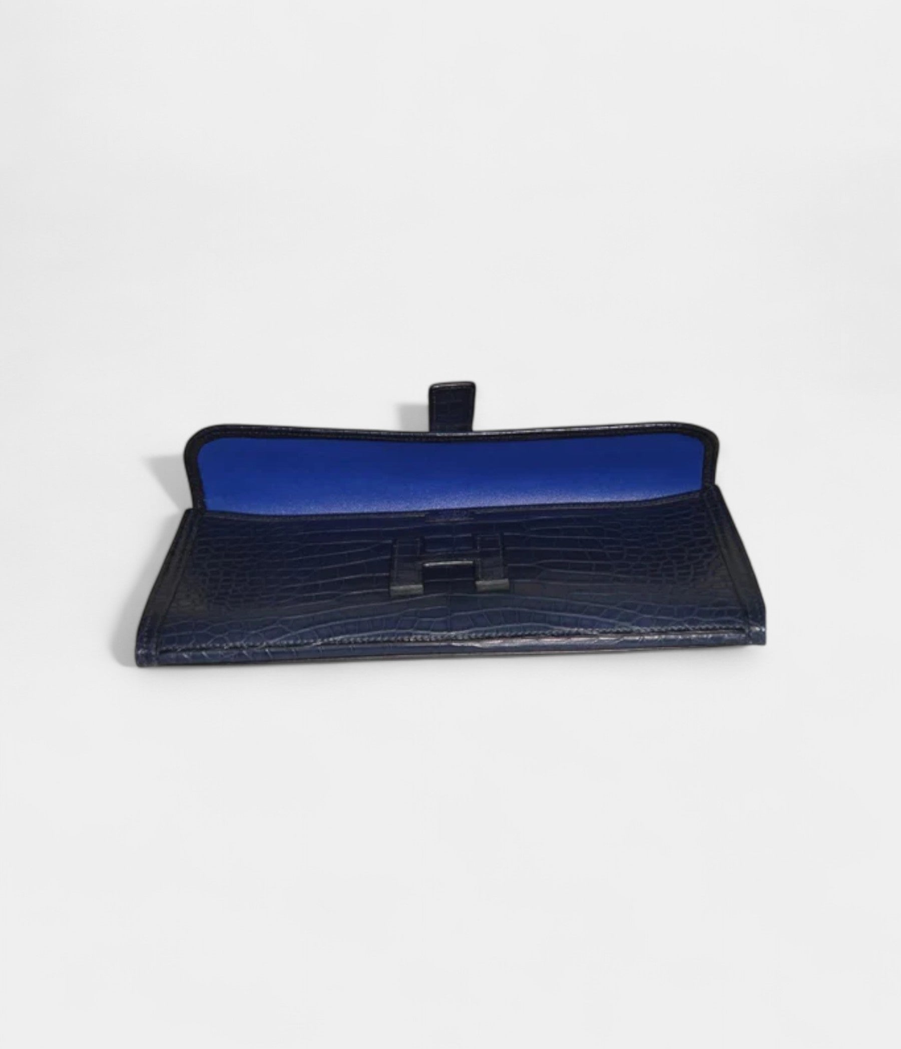 Hermès Jige 29 Clutch Bag Blue Alligator