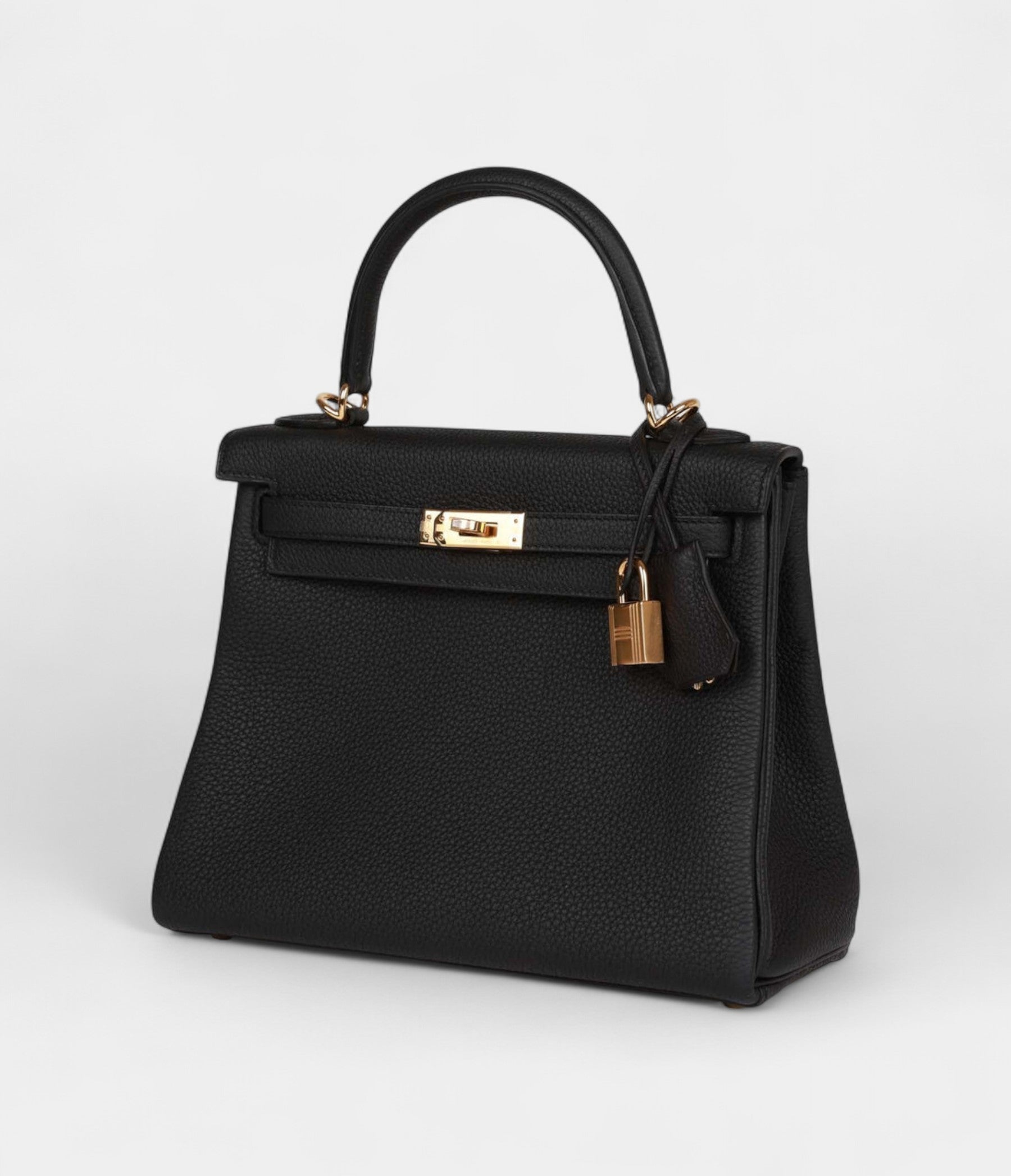 Hermes Kelly 25 Black Togo Gold Hardware