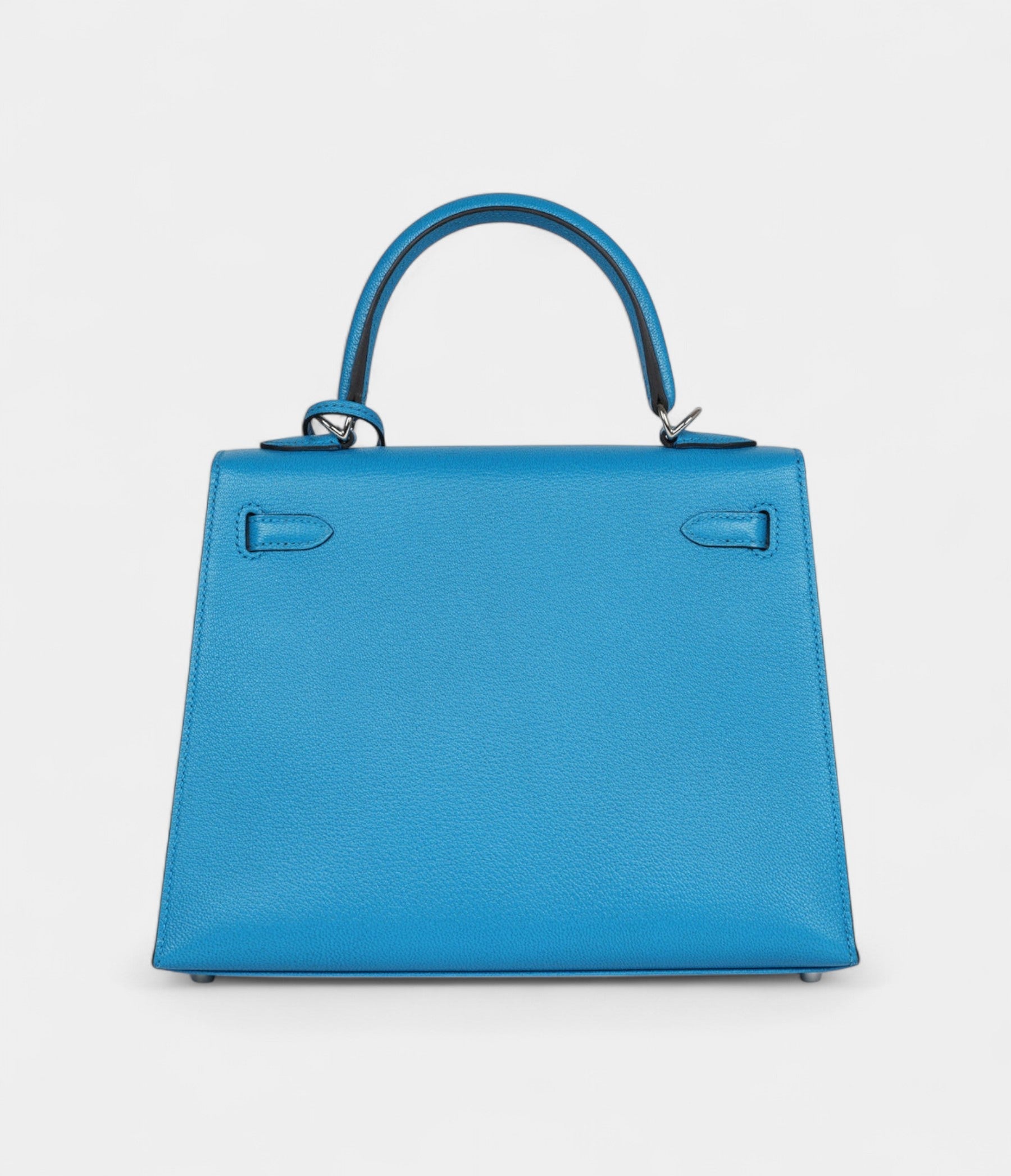 Hermes Kelly 25 Bleu Zanzibar Chevre Palladium Hardware