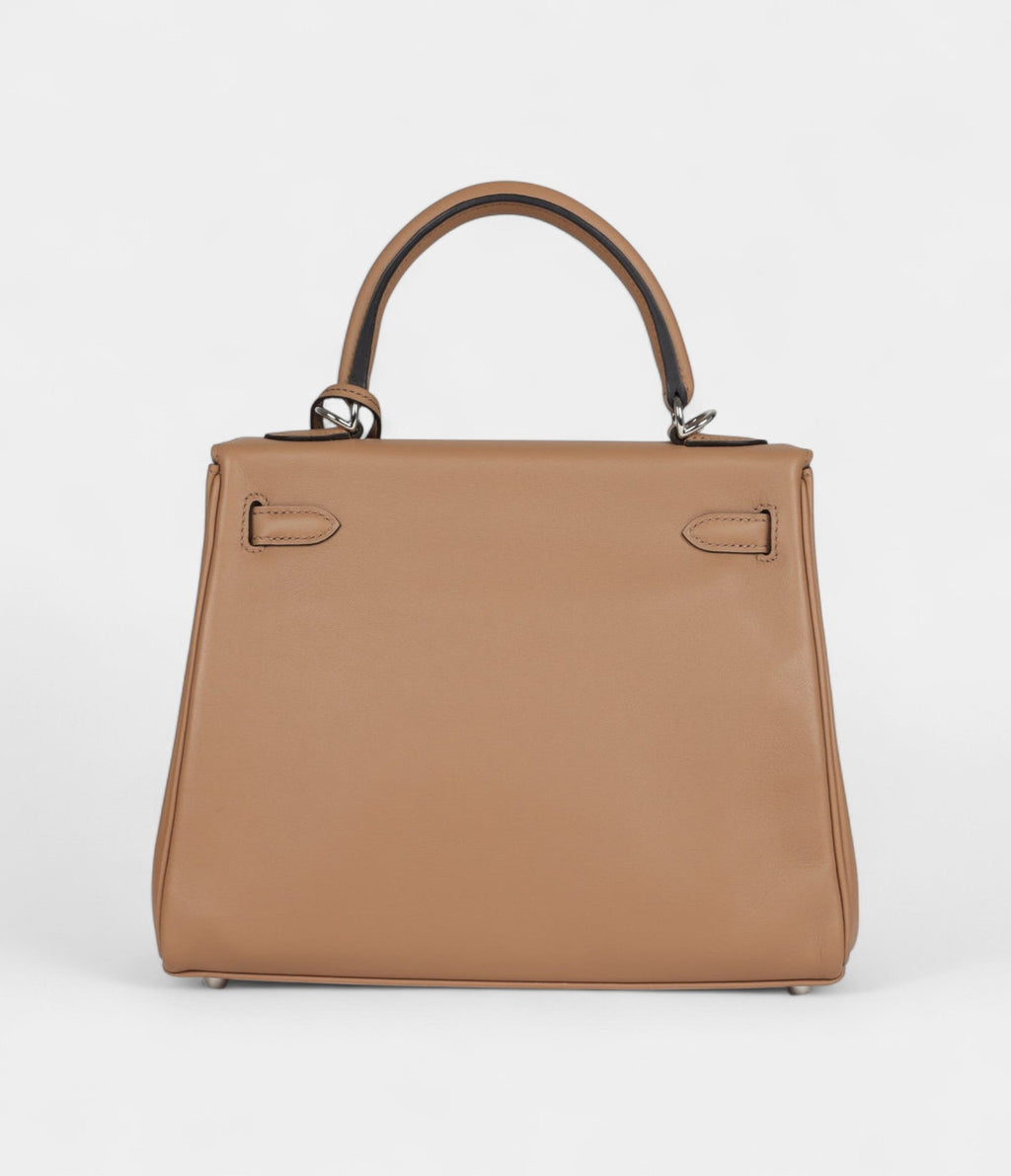 Hermes Kelly 25 Chai Swift Palladium Hardware