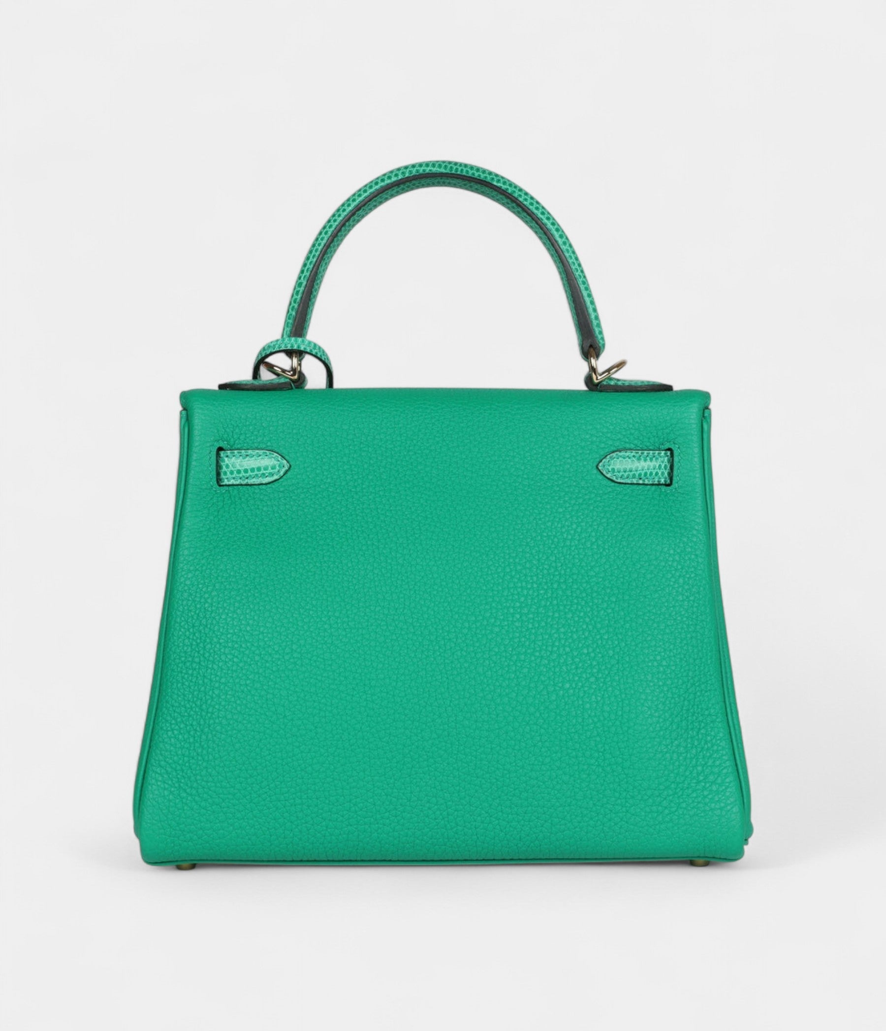 Hermes Kelly 25 Menthe Togo and Varanus Niloticus Lizard Touch Permabrass Hardware