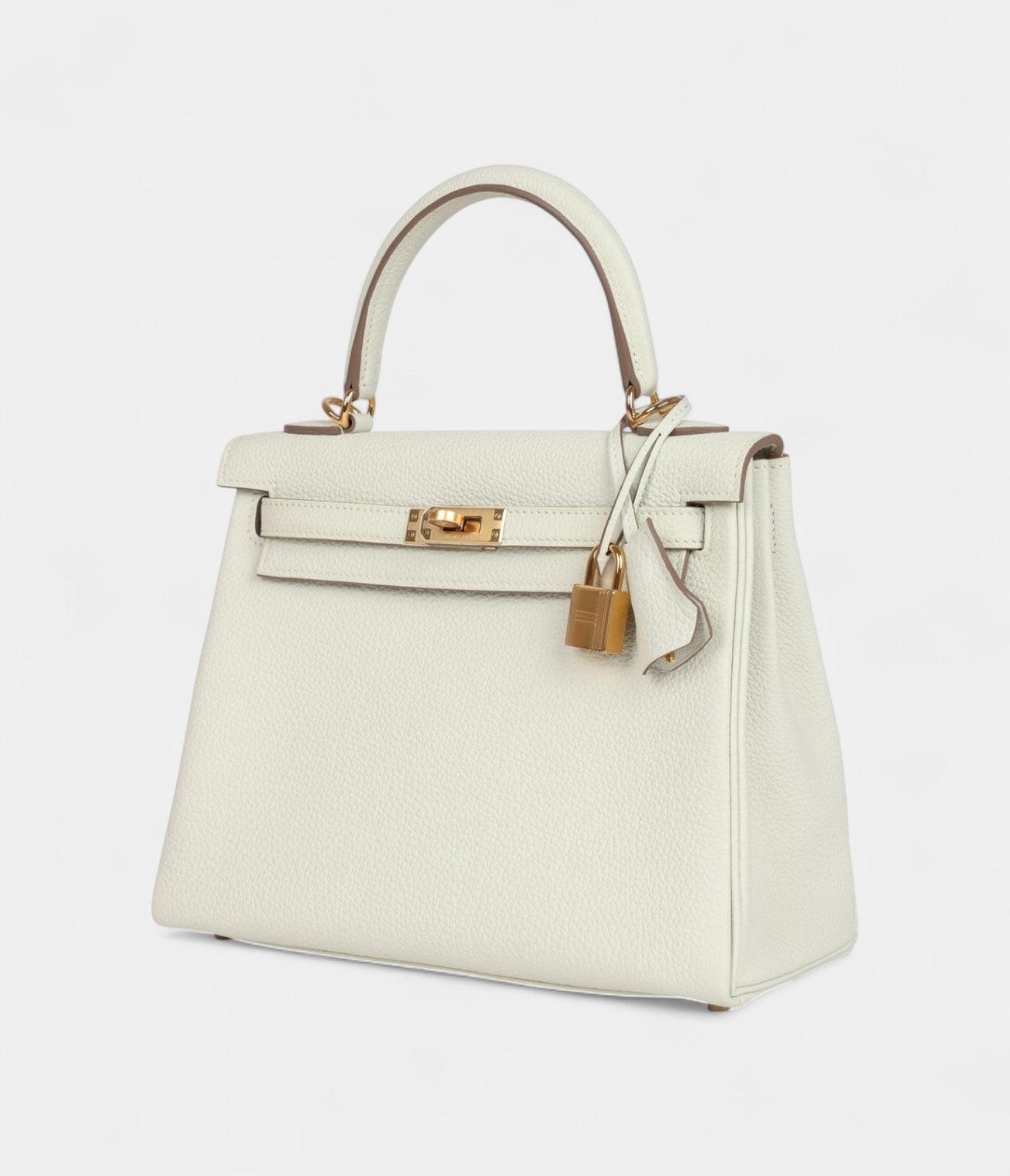 Hermes Kelly 25 Mushroom Togo Gold Hardware