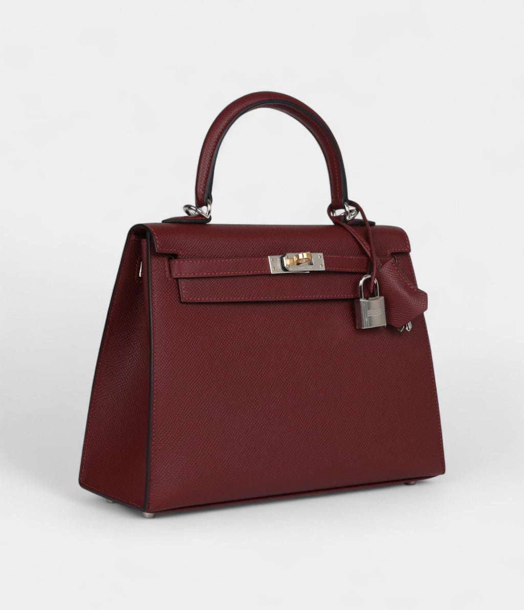 Hermes Kelly 25 Rouge H Epsom Electrum Hardware