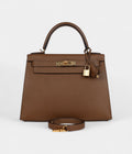 Hermes Kelly 28 Alezan Epsom Gold Hardware