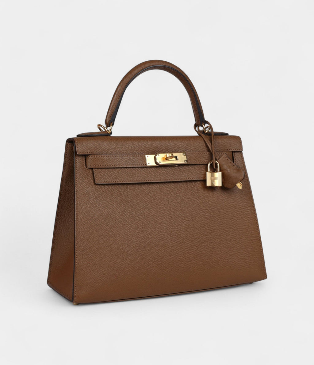 Hermes Kelly 28 Alezan Epsom Gold Hardware