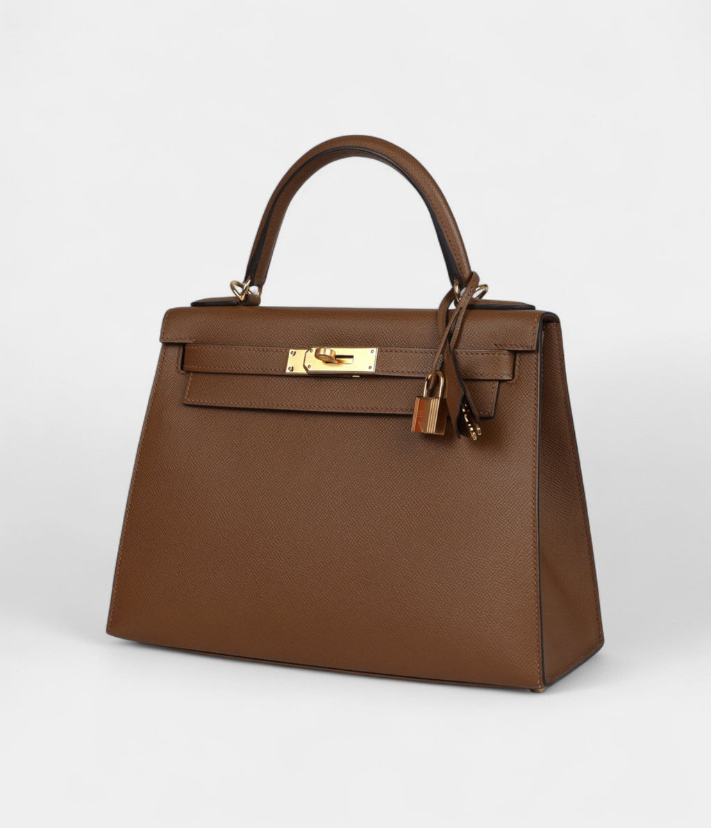 Hermes Kelly 28 Alezan Epsom Gold Hardware